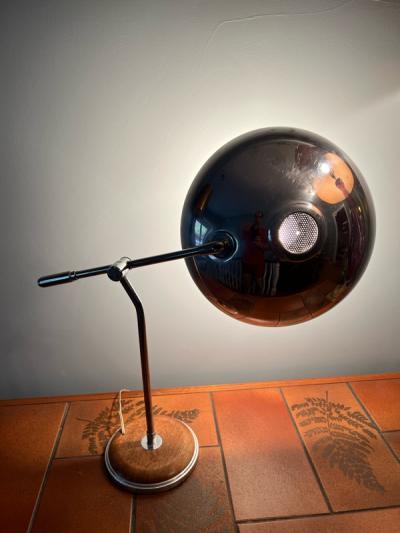  Lightolier MID CENTURY CHROME AND WOOD DESK LAMP BY LIGHTOLIER
