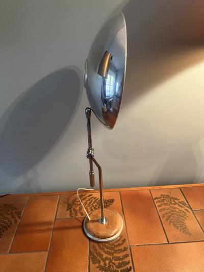  Lightolier MID CENTURY CHROME AND WOOD DESK LAMP BY LIGHTOLIER