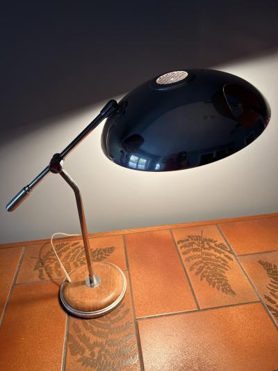  Lightolier MID CENTURY CHROME AND WOOD DESK LAMP BY LIGHTOLIER