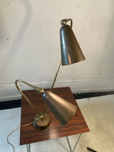  Lightolier MID CENTURY MODERNIST BRASS LAMP