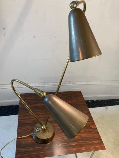  Lightolier MID CENTURY MODERNIST BRASS LAMP
