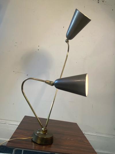  Lightolier MID CENTURY MODERNIST BRASS LAMP