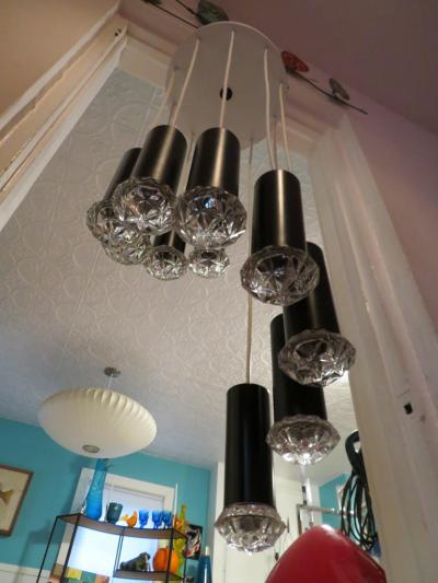  Lightolier Marvelous Lightolier 10 Cylinder Light Chandelier Flush Light Mid Century Modern