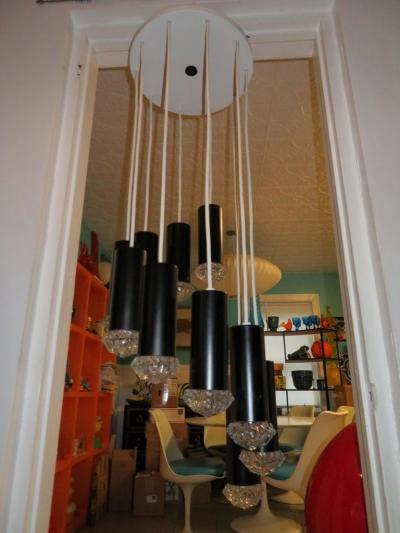  Lightolier Marvelous Lightolier 10 Cylinder Light Chandelier Flush Light Mid Century Modern