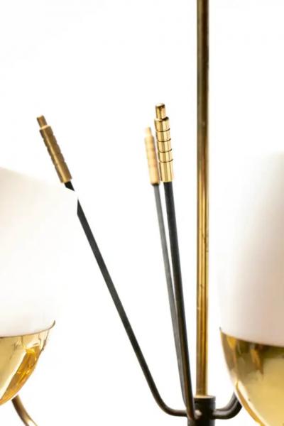 Lightolier Mid Century Modern Lightolier Chandelier in the Style of Paavo Tynell c 1950s