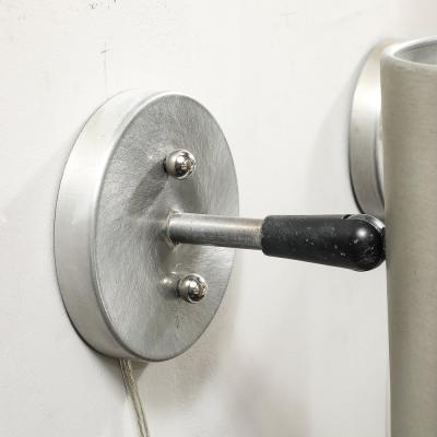  Lightolier Mid Century Modernist Brushed Aluminum Cylindrical Sconces by Lightolier