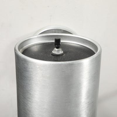  Lightolier Mid Century Modernist Brushed Aluminum Cylindrical Sconces by Lightolier