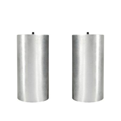  Lightolier Mid Century Modernist Brushed Aluminum Cylindrical Sconces by Lightolier