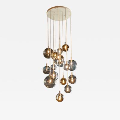  Lightolier Monumental Cascade Chandelier by Lightolier 16 Globes 1970s