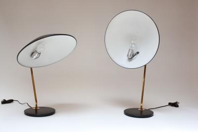  Lightolier Pair of Gerald Thurston for Lightolier Brass and Metal Table Lamps