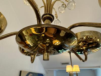  Lightolier Vintage Lightolier 5 Light Perforated Brass Chandelier