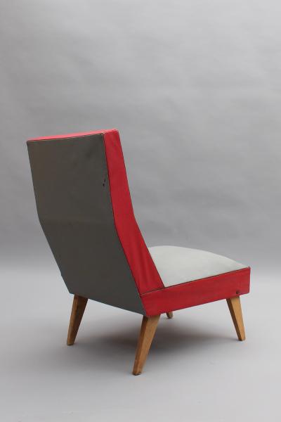 Ligne Roset Co 2 Pairs of French 1950s Lounge Chairs by Roset