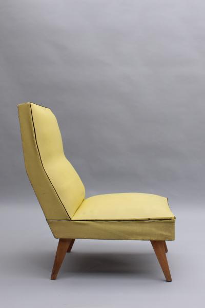 Ligne Roset Co 2 Pairs of French 1950s Lounge Chairs by Roset