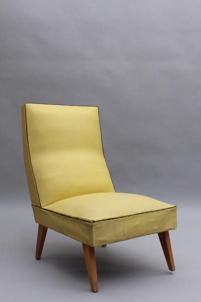 Ligne Roset Co 2 Pairs of French 1950s Lounge Chairs by Roset