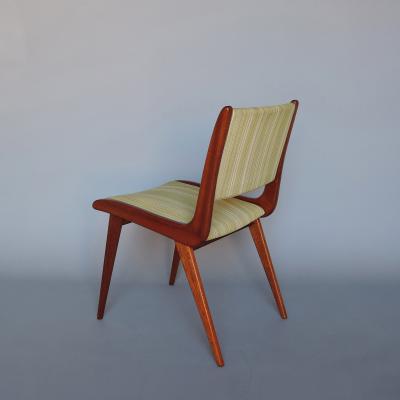  Ligne Roset Co Fine French Mid Century Mahogany Side Chairs by Roset