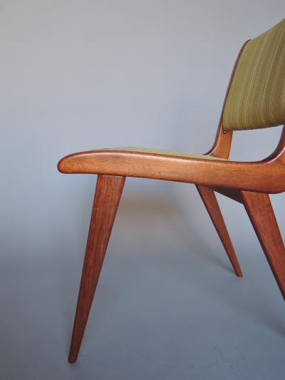  Ligne Roset Co Fine French Mid Century Mahogany Side Chairs by Roset