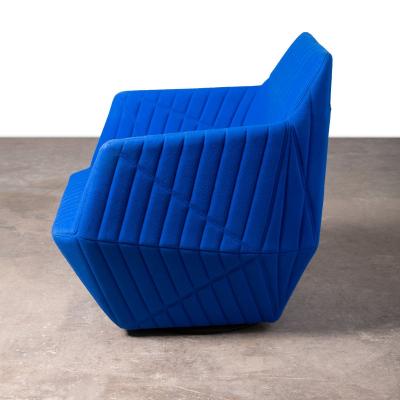  Ligne Roset Co Ligne Roset Facett Swivel Lounge Chair in Royal Blue Divina Melange Wool