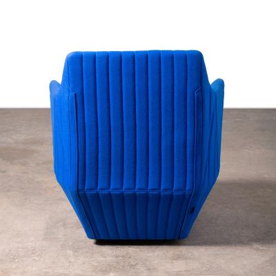  Ligne Roset Co Ligne Roset Facett Swivel Lounge Chair in Royal Blue Divina Melange Wool