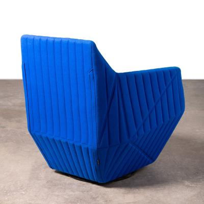  Ligne Roset Co Ligne Roset Facett Swivel Lounge Chair in Royal Blue Divina Melange Wool