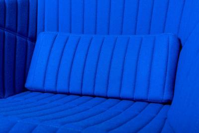  Ligne Roset Co Ligne Roset Facett Swivel Lounge Chair in Royal Blue Divina Melange Wool