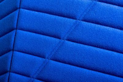  Ligne Roset Co Ligne Roset Facett Swivel Lounge Chair in Royal Blue Divina Melange Wool