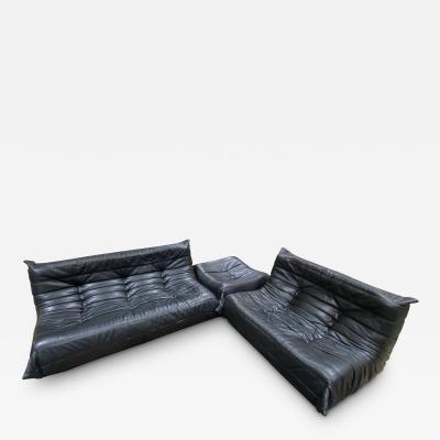  Ligne Roset Co Original Leather Togo sectionral Sofa by Michel Ducaroy for Ligne Roset 1970s