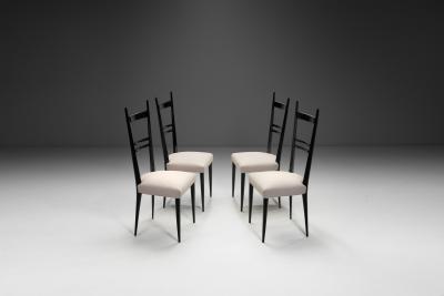  Ligne Roset Co Set of Four Model 689 High Back Beech Chairs for Ligne Roset France 1960s