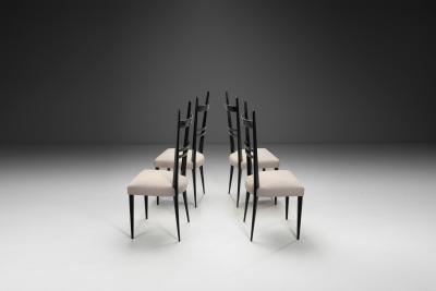  Ligne Roset Co Set of Four Model 689 High Back Beech Chairs for Ligne Roset France 1960s