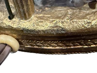  Limoges BEAUTIFUL CHARMING FRENCH CERAMIC BIRD FLOWERED VINE MIRROR POND BRONZE LAMPS