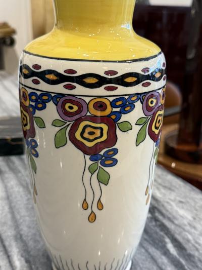  Limoges French Art Deco Hand Painted Limoges Porcelain Vase J Lusca Dijon