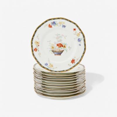  Limoges Limoges Porcelain Floral Design Twelve Haviland Dinner Plates Paris 20th C 
