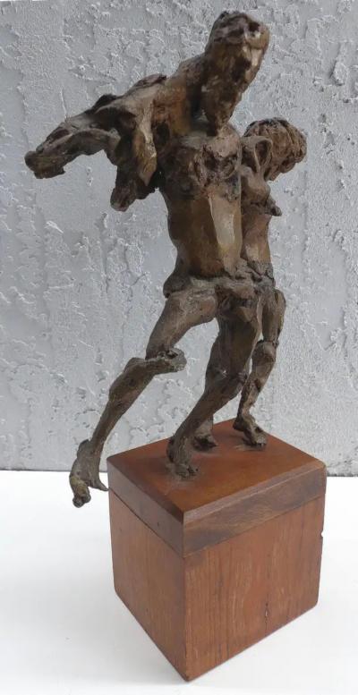  Linda Goodman Linda Goodman Brutalist Bronze Figurative Sculpture