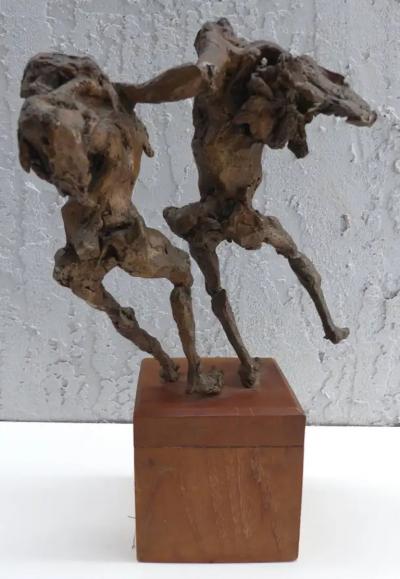  Linda Goodman Linda Goodman Brutalist Bronze Figurative Sculpture