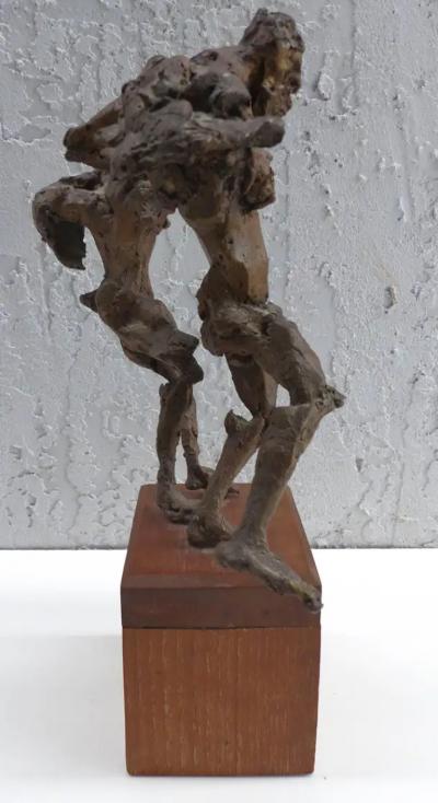  Linda Goodman Linda Goodman Brutalist Bronze Figurative Sculpture