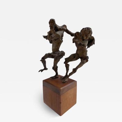  Linda Goodman Linda Goodman Brutalist Bronze Figurative Sculpture