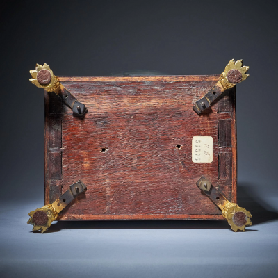  Lion Paw Feet 19th Century Flame Mahogany Mantel Clock by BREGUET Raised by Lion Paw Feet