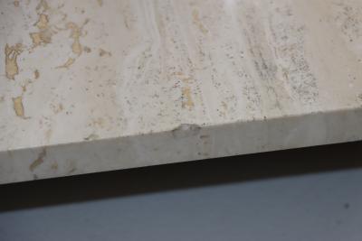 Lion in Frost 1970s Lion In Frost Travertine And Lucite Side Tables With Swivel Glas Tops