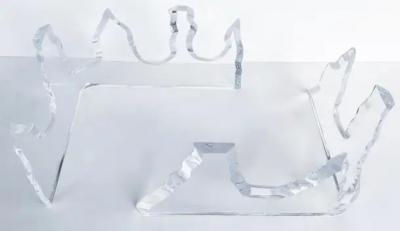  Lion in Frost Lion in Frost Lucite Coffee Table with Glass Top