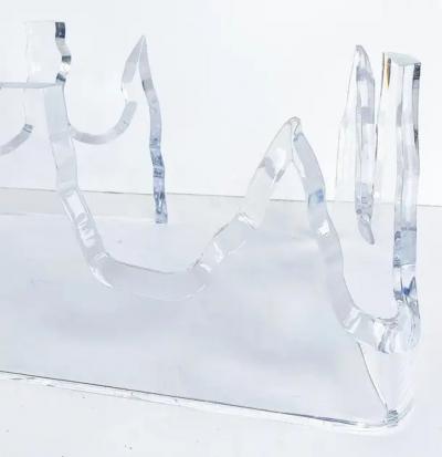  Lion in Frost Lion in Frost Lucite Coffee Table with Glass Top