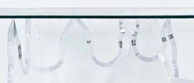  Lion in Frost Lion in Frost Lucite Coffee Table with Glass Top