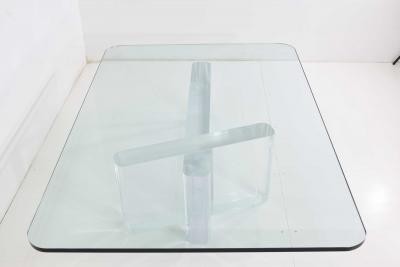  Lion in Frost Lion in Frost Signed Thick Lucite Cocktail Table