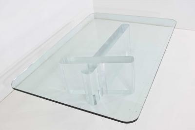  Lion in Frost Lion in Frost Signed Thick Lucite Cocktail Table