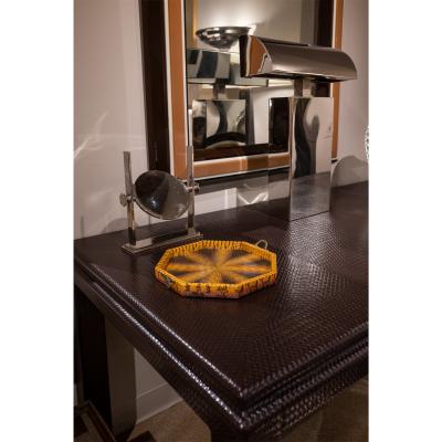  Lobel Originals Lobel Originals Octagonal Tray in Plum Gray and Sunflower Python New