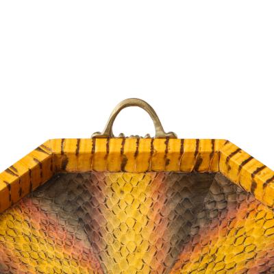  Lobel Originals Lobel Originals Octagonal Tray in Plum Gray and Sunflower Python New