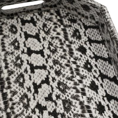  Lobel Originals Lobel Originals Pair of Octagonal Trays in Black and White Python 2024 Signed 