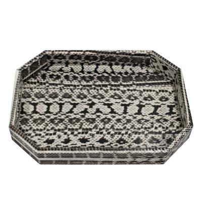  Lobel Originals Lobel Originals Pair of Octagonal Trays in Black and White Python 2024 Signed 