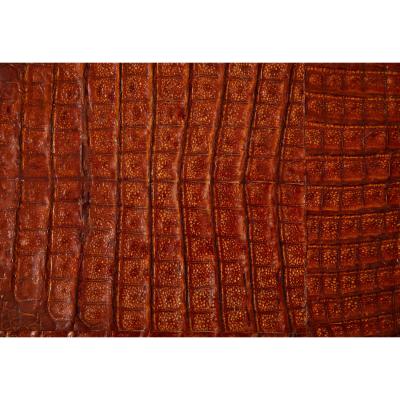  Lobel Originals Lobel Originals Rectangular Tray in Burnt Orange Alligator and Gray Python New