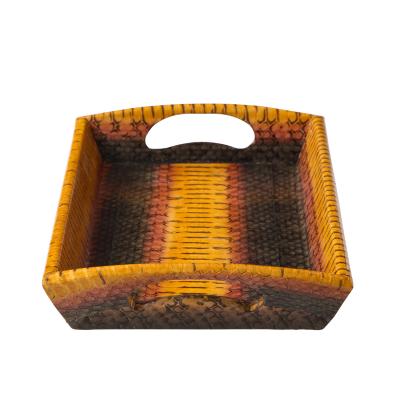  Lobel Originals Lobel Originals Rectangular Tray in Gray Plum and Sunflower Python New