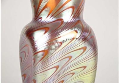  Loetz Art Nouveau Glass Vase by Loetz Witwe Phenomen Rosa Iridescent ca 1902