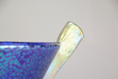  Loetz Blue Loetz Witwe Glass Bowl Decor Papillon Iriscident Bohemia circa 1936